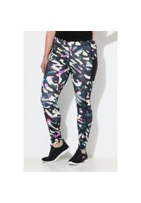 ULLA POPKEN - Damskie Legginsy sportowe szybkoschnące kieszenie z recyklingu. Kolekcja: plus size. Kolor: czarny. Materiał: materiał, poliester, elastan