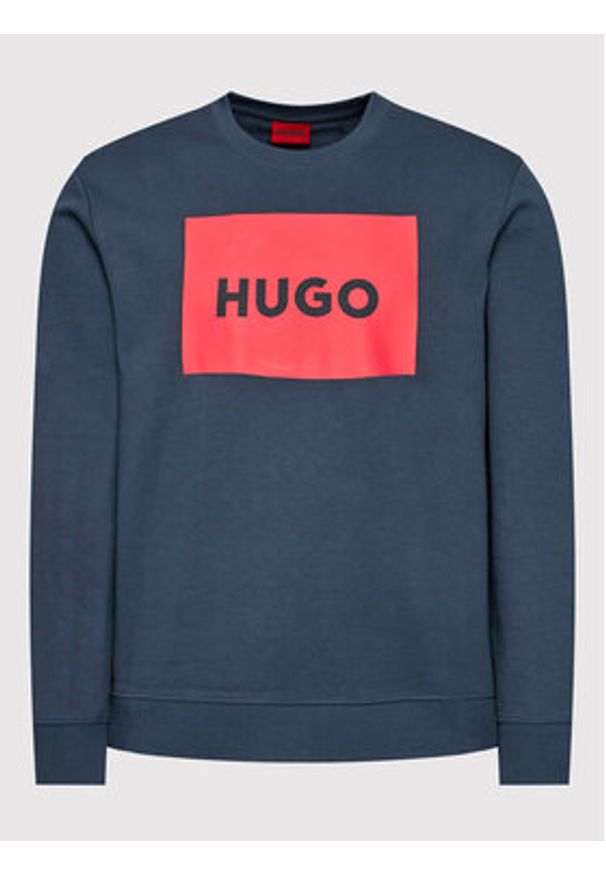 Hugo Bluza Duragol222 50467944 Granatowy Regular Fit. Kolor: niebieski. Materiał: bawełna