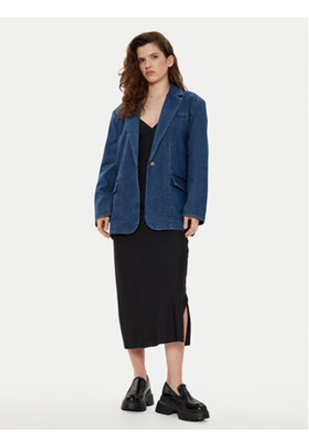 only - ONLY Marynarka Cory 15338592 Niebieski Loose Fit. Kolor: niebieski. Materiał: bawełna