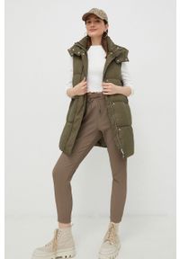 only - Only spodnie damskie kolor szary dopasowane high waist. Stan: podwyższony. Kolor: szary. Materiał: dzianina #2