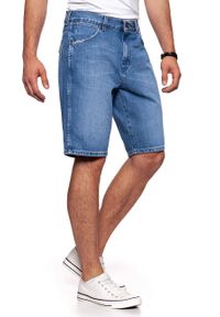 Wrangler - KRÓTKIE SPODENKI WRANGLER DENIM SHORT B&Y FLAG BLUE W14CGX122. Materiał: denim. Długość: krótkie #9