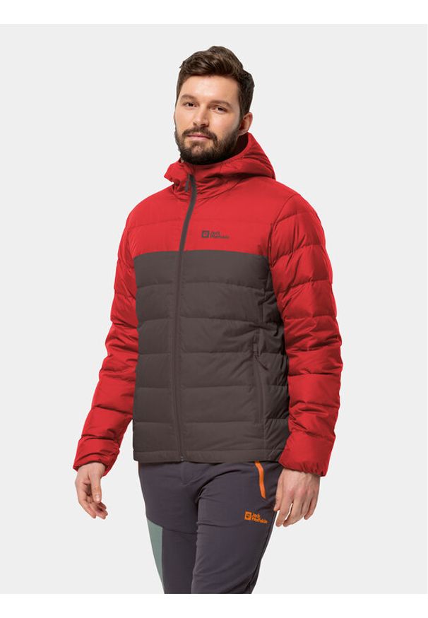 Jack Wolfskin Kurtka puchowa Ather Down Hoody 1207671 Czerwony Regular Fit. Kolor: czerwony. Materiał: syntetyk