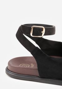 Renee - Czarne Sandały w Stylu Japonek z Paskiem na Palec Imitacji Zamszu Arrierena. Okazja: na co dzień. Zapięcie: pasek. Kolor: czarny. Materiał: zamsz. Sezon: lato. Obcas: na płaskiej podeszwie. Styl: boho, elegancki, wakacyjny, casual #2