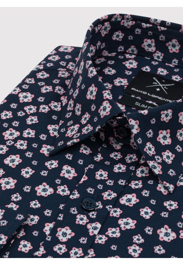 Pako Lorente - PAKO LORENTE – Koszula męska P22WF-1X-026-G-S. Typ kołnierza: kołnierzyk klasyczny. Materiał: bawełna, elastan. Długość rękawa: długi rękaw. Długość: długie. Wzór: kwiaty. Styl: klasyczny