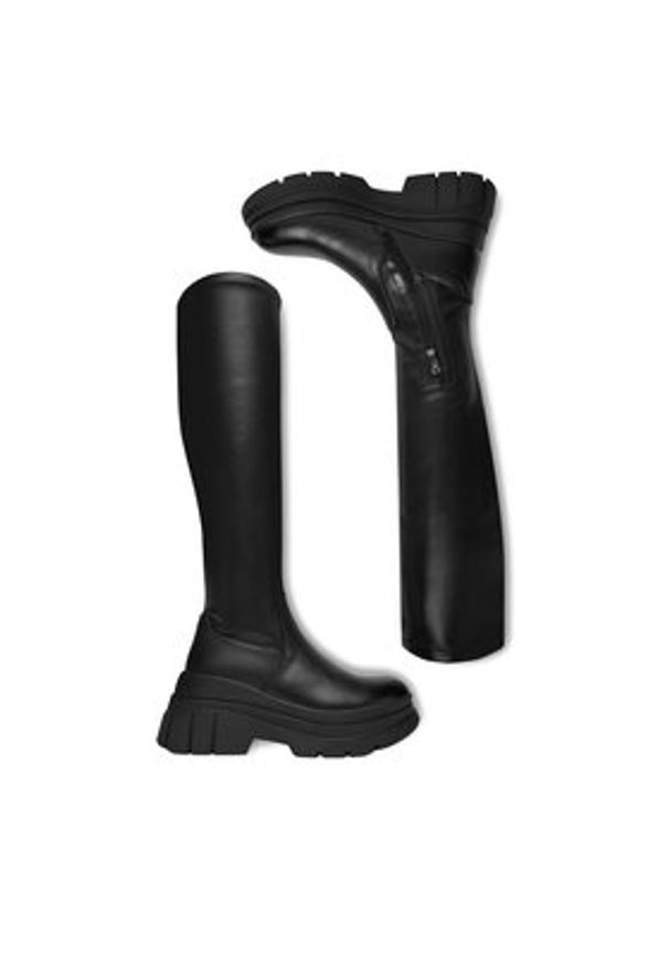 DeeZee Kozaki 20253-4H Czarny. Kolor: czarny. Materiał: materiał, skóra