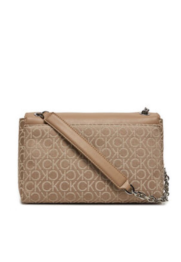 Calvin Klein Torebka Re-Lock Conv Shoulder Bag_Jqc K60K612641 Beżowy. Kolor: beżowy