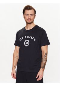 New Balance T-Shirt MT31904 Czarny Relaxed Fit. Kolor: czarny. Materiał: syntetyk, bawełna