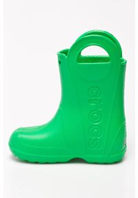 Crocs - Kalosze dziecięce. Nosek buta: okrągły. Kolor: zielony. Materiał: syntetyk, materiał. Szerokość cholewki: normalna. Wzór: gładki #3