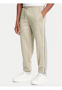 Guess Spodnie dresowe Z5BB19 K2042 Beżowy Regular Fit. Kolor: beżowy. Materiał: syntetyk