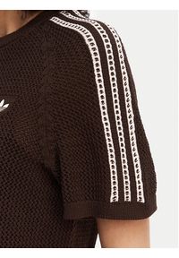 Adidas - adidas Sukienka dzianinowa Knitted Crochet KE0203 Brązowy Loose Fit. Kolor: brązowy. Materiał: syntetyk #4
