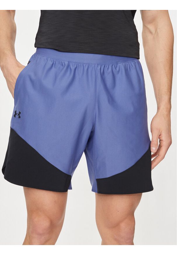 Under Armour Szorty sportowe Ua Peak Woven Hybrid Short 1383348-561 Niebieski Fitted Fit. Kolor: niebieski. Materiał: syntetyk. Styl: sportowy