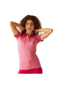 Regatta - Koszulka turystyczna polo damska Remex II. Typ kołnierza: polo. Kolor: różowy. Materiał: poliester