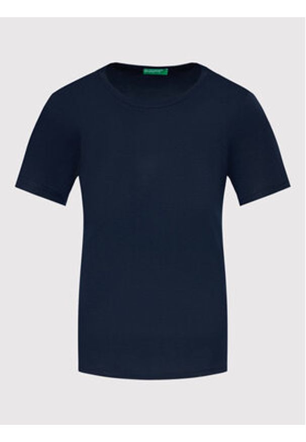 United Colors of Benetton - United Colors Of Benetton T-Shirt 3GA2E16A0 Granatowy Regular Fit. Kolor: niebieski. Materiał: bawełna