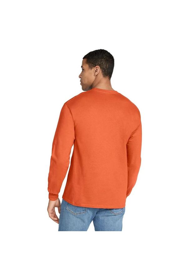 GILDAN - Ultra Bawełniana Koszulka Z Długim Rękawem Unisex Dla Dorosłych. Kolor: żółty, wielokolorowy, pomarańczowy. Materiał: bawełna. Długość rękawa: długi rękaw. Długość: długie. Sport: turystyka piesza