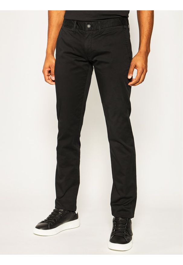 Emporio Armani Spodnie materiałowe 3H1P20 1NEDZ 0999 Czarny Slim Fit. Kolor: czarny. Materiał: materiał