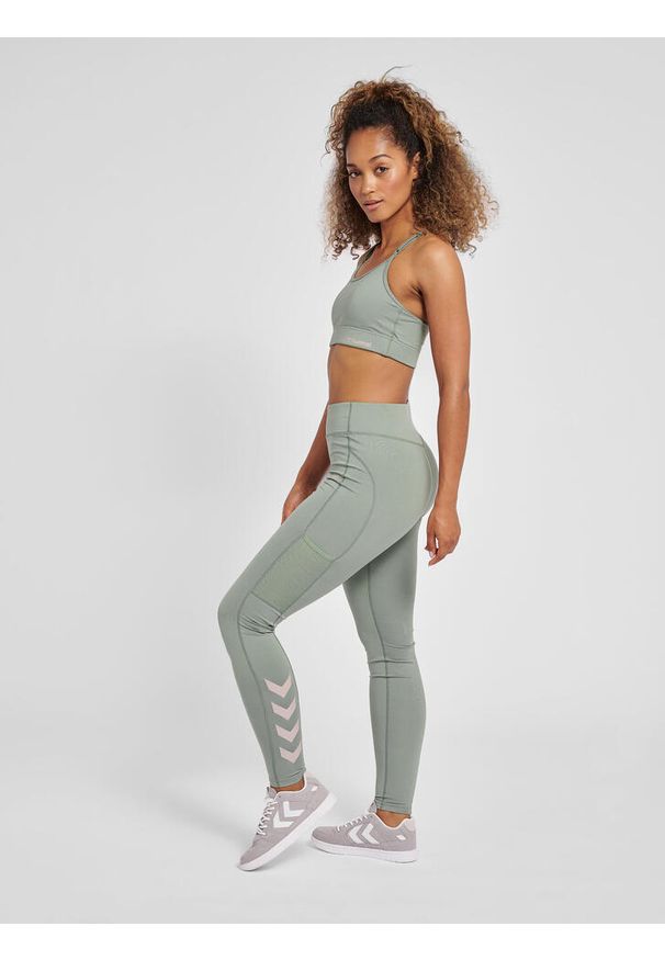 Damskie legginsy mid-rise Hummel MT Chipo. Kolor: zielony. Sport: fitness