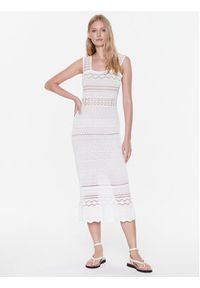 TwinSet - TWINSET Sukienka codzienna 231TP3166 Biały Regular Fit. Okazja: na co dzień. Kolor: biały. Materiał: syntetyk. Typ sukienki: proste. Styl: casual #2