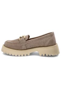 Beżowe Półbuty Filippo Eleganckie Obuwie Damskie. Zapięcie: bez zapięcia. Kolor: beżowy. Materiał: zamsz, materiał. Styl: elegancki #4