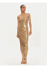 NORMA KAMALI Sukienka wieczorowa ST1243LMD46008 Złoty Slim Fit. Kolor: złoty. Materiał: syntetyk. Styl: wizytowy