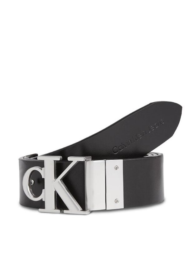 Calvin Klein Jeans Pasek Damski Round Mono Pl Rev Lthr Belt 30Mm K60K611489 Czarny. Kolor: czarny. Materiał: skóra