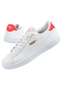 Buty Puma Smash 365215 17 białe. Kolor: biały. Materiał: materiał, syntetyk, guma. Szerokość cholewki: normalna