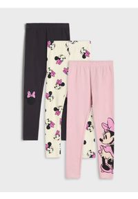 Sinsay - Legginsy 3 pack Myszka Minnie - różowy. Kolor: różowy. Długość: długie. Wzór: motyw z bajki #1