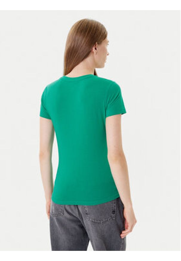 Guess Jeans T-Shirt W5YI04 J1314 Zielony Slim Fit. Kolor: zielony. Materiał: bawełna