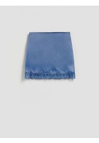 Reserved - Spódnica z koronką - niebieski. Kolor: niebieski. Materiał: koronka. Wzór: koronka #1