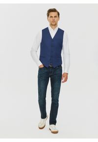 Pako Lorente - PAKO LORENTE – Granatowa męska elegancka kamizelka. Okazja: na wesele, na ślub cywilny. Kolor: niebieski. Materiał: wiskoza, poliester. Styl: elegancki #6