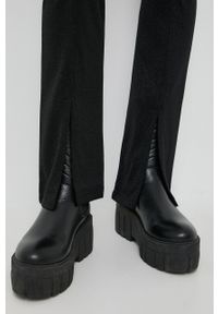 Karl Lagerfeld legginsy damskie kolor czarny melanżowe. Stan: podwyższony. Kolor: czarny. Materiał: materiał, wiskoza. Wzór: melanż #3