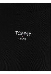 Tommy Jeans Sukienka dzianinowa Ess Logo DW0DW16481 Czarny Slim Fit. Kolor: czarny. Materiał: bawełna #4