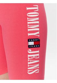 Tommy Jeans Szorty sportowe DW0DW15643 Różowy Slim Fit. Kolor: różowy. Materiał: wiskoza