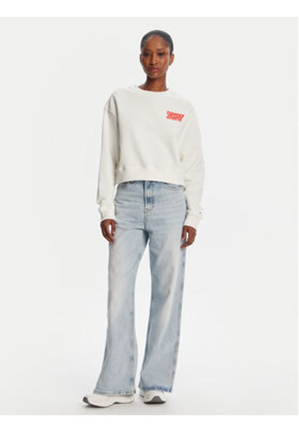 Tommy Jeans Bluza DW0DW21345 Biały Relaxed Fit. Kolor: biały. Materiał: bawełna