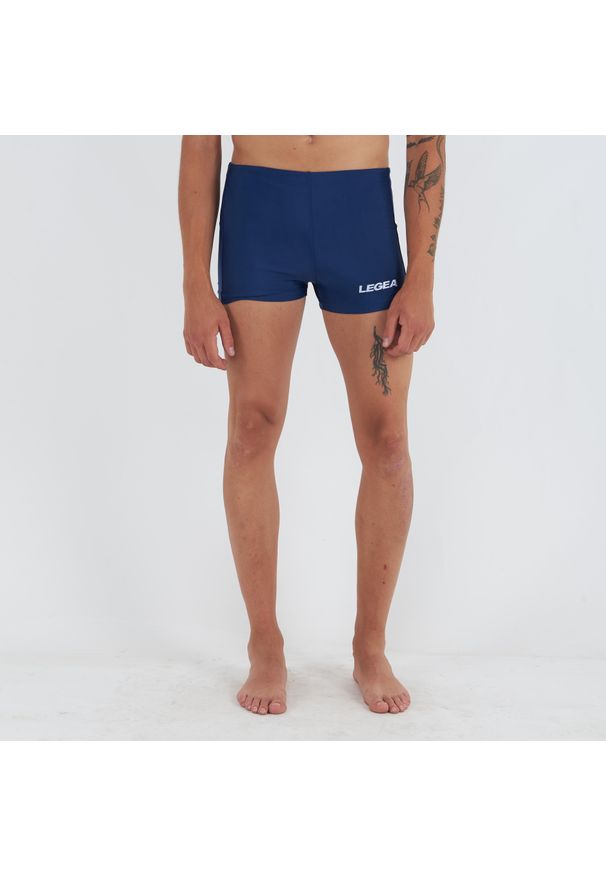 LEGEA - Kostium kąpielowy bokser PALINURO niebieski. Kolor: niebieski. Wzór: haft