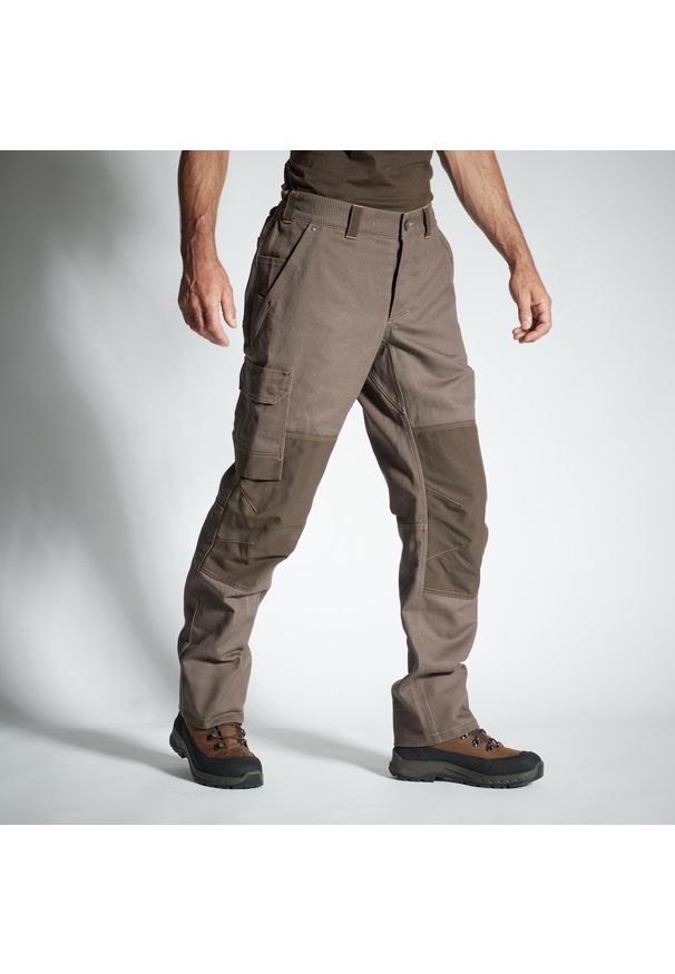 SOLOGNAC - Spodnie zimowa myśliwskie Solognac 500 ciepłe. Materiał: polar, bawełna. Sezon: zima. Sport: outdoor