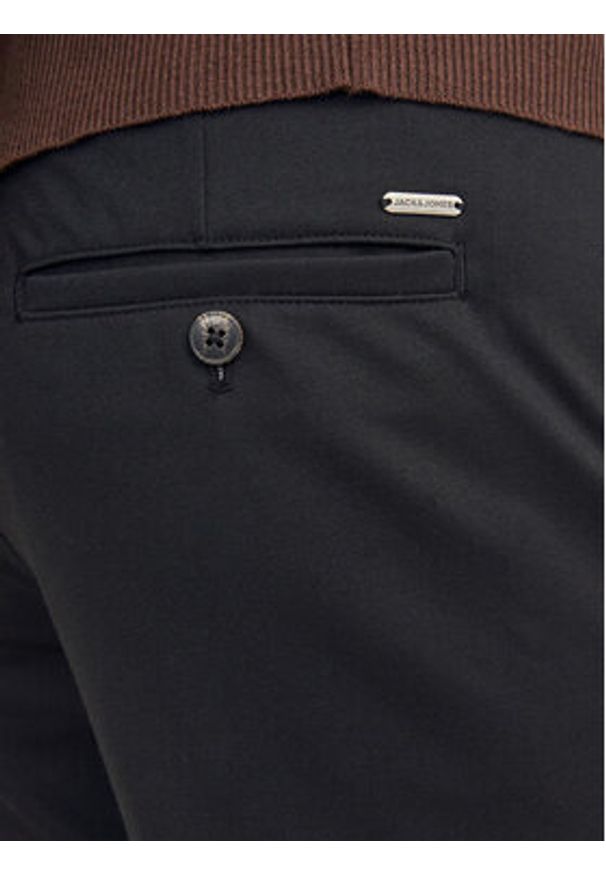 Jack & Jones Chinosy Marco 12237523 Czarny Slim Fit. Kolor: czarny. Materiał: syntetyk