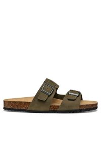 Geox Klapki U Sandal Ghita U159VB 00032 C3009 Khaki. Kolor: brązowy. Materiał: skóra, nubuk