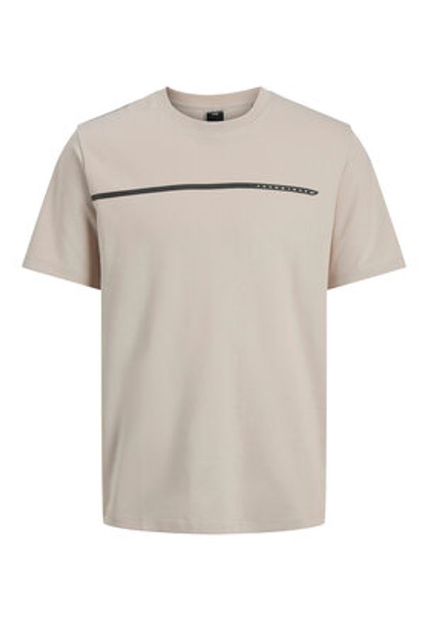 Jack & Jones - Jack&Jones T-Shirt Fusion 12273120 Beżowy Regular Fit. Kolor: beżowy. Materiał: syntetyk