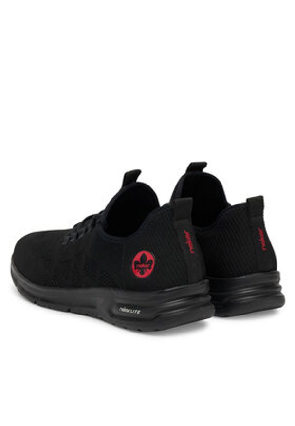 Rieker Sneakersy B7376-00 Czarny. Kolor: czarny. Materiał: materiał