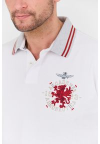 Aeronautica Militare - AERONAUTICA MILITARE Biała męska koszulka Polo M.C., Rozmiar XL. Typ kołnierza: polo. Kolor: biały #3