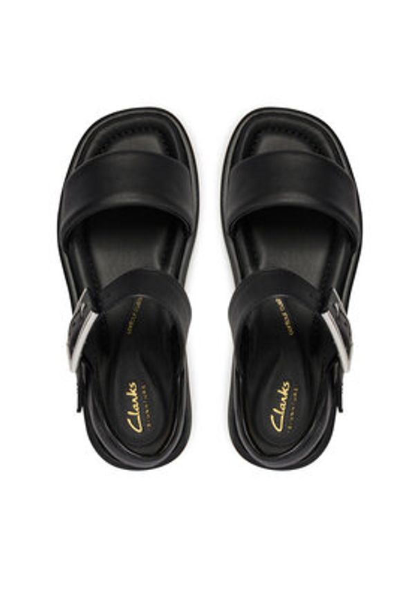Clarks Sandały Alda Strap 26176257 Czarny. Kolor: czarny. Materiał: skóra