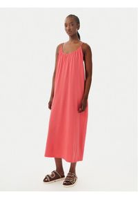 Vero Moda Sukienka letnia Luna 10286077 Koralowy Regular Fit. Kolor: pomarańczowy. Materiał: bawełna. Sezon: lato #1