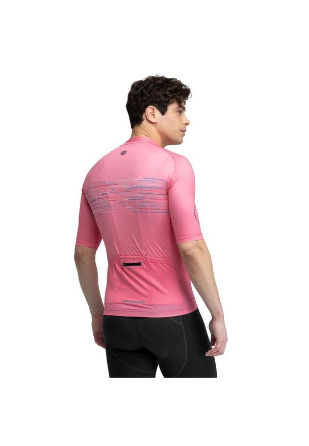 SIROKO - Męska koszulka rowerowa z krótkim rękawem Kolarstwo Siroko M2 Toscano. Kolor: pomarańczowy, różowy, wielokolorowy. Materiał: jersey. Długość rękawa: krótki rękaw. Długość: krótkie. Sport: kolarstwo