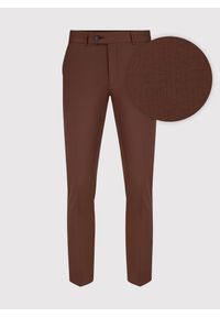 Pako Lorente - PAKO LORENTE – Gładkie spodnie garniturowe w kolorze brązowym. Kolor: brązowy. Materiał: poliester, wełna. Wzór: gładki #7