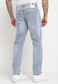 Born2be - Niebieskie Jeansy Skinny z Przetarciami i Wsuwanymi Kieszeniami Faroria. Okazja: na co dzień. Kolor: niebieski. Styl: casual #4