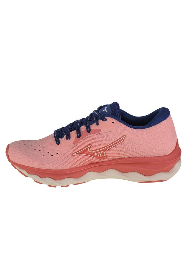 Buty do biegania damskie Mizuno Wave Sky 6. Kolor: różowy. Materiał: tkanina, guma, materiał, syntetyk. Model: Mizuno Wave. Sport: bieganie