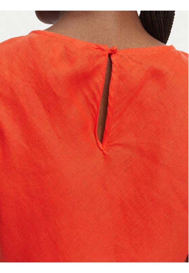 GANT - Gant Sukienka letnia 4503525 Czerwony Relaxed Fit. Kolor: czerwony. Materiał: len. Sezon: lato