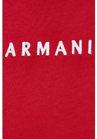 Armani Exchange - Bluza bawełniana. Okazja: na co dzień. Kolor: czerwony. Materiał: bawełna. Wzór: aplikacja. Styl: casual #4