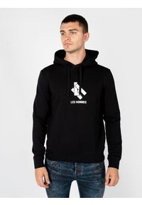 Les Hommes Bluza "Hoodie LH" | LBH1006700P | Mężczyzna | Czarny. Kolor: czarny. Materiał: bawełna. Długość: długie. Wzór: nadruk