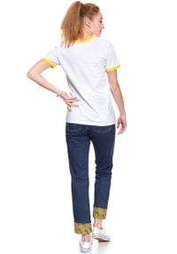 Wrangler - WRANGLER T SHIRT DAMSKI B&Y RINGER TEE WHITE W7C42FK12. Wzór: kolorowy, nadruk #7